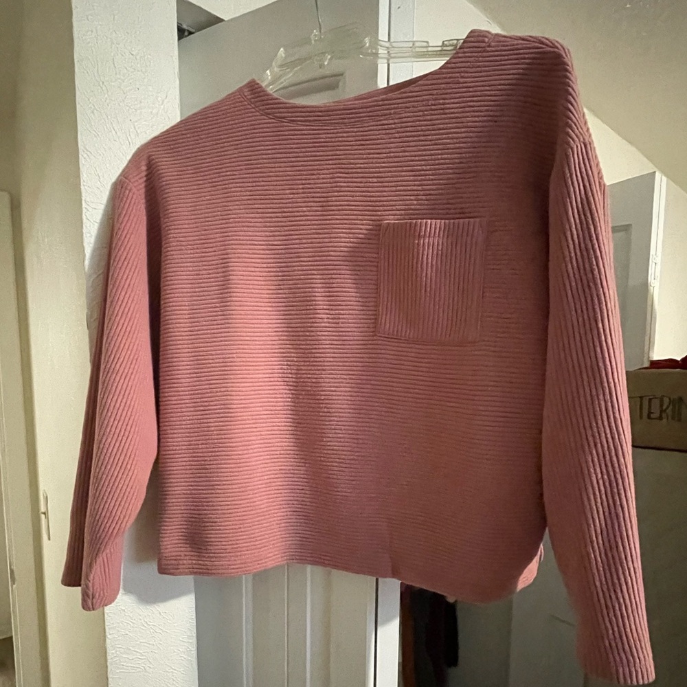 a new day Women's Pink Ribbed Sweater